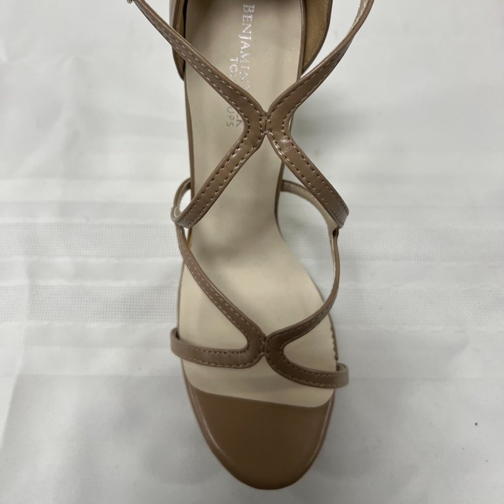 Touch Ups Strappy Platform Heels in Taupe and Beige - Picture 8 of 9